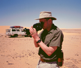 Geoffrey taking a sun sight